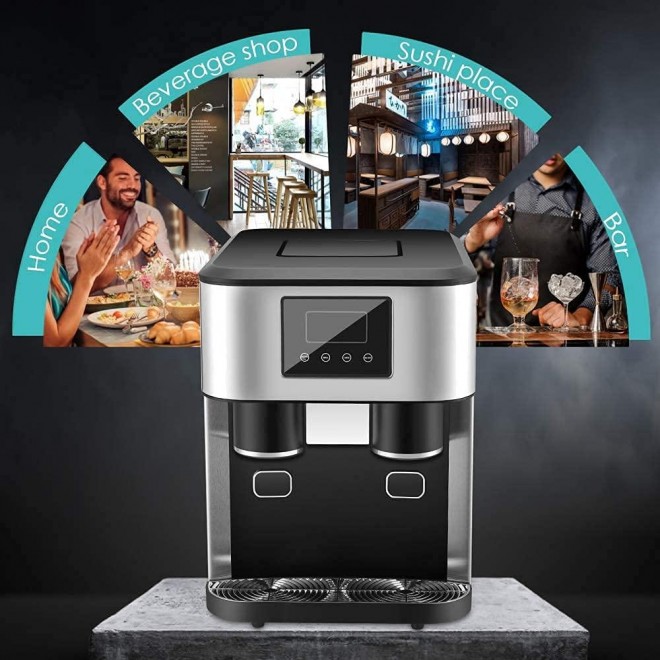 Ice Maker Machine, Compact Automatic Ice Maker, Ice Maker Machine for Countertop Small Ice, Produces 33 lbs. Ice in 24 Hours,16 Cubes Ready in 8~12 Minutes, Perfect for Home/Office/Bar