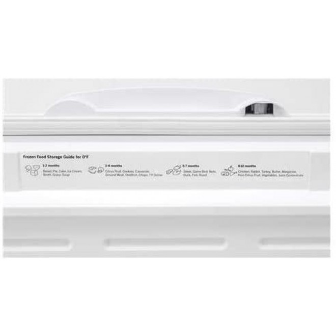 GE FCM16DLWW 65 Inch Freezer with 15.7 cu. ft. Capacity, White Door, Manual Defrost, Energy Star Certified, in White