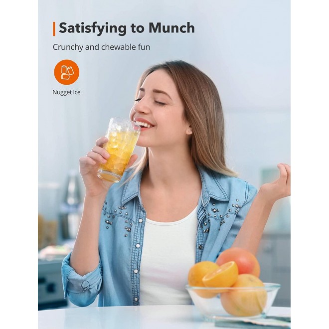 Nugget Ice Maker for Countertop, TAOTRONIC Sonic Ice Maker Machine, Makes 26lb Nugget Ice per Day, 3.3lb Ice Bin and Scoop for Home Office, Self-Cleaning