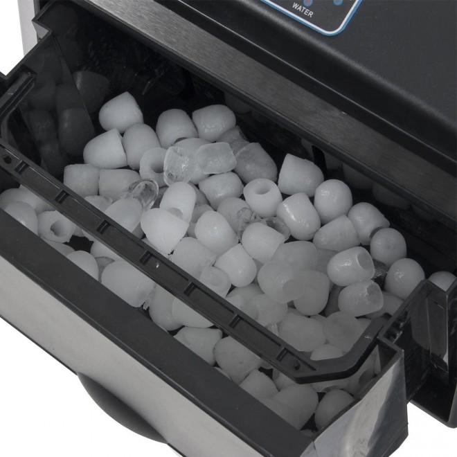 Della Freestanding 2in1 Water Dispenser w/Built-In Ice Maker Machine Countertop up to 40lbs, Stainless Steel