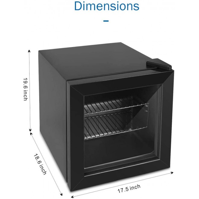 Coollife Upright Freezer -Have Removable Shelves and Three-layers Glass Door, Compact Fridge Freezer with Adjustable Thermostat for Ice Cream (1.1 Cubic Feet)