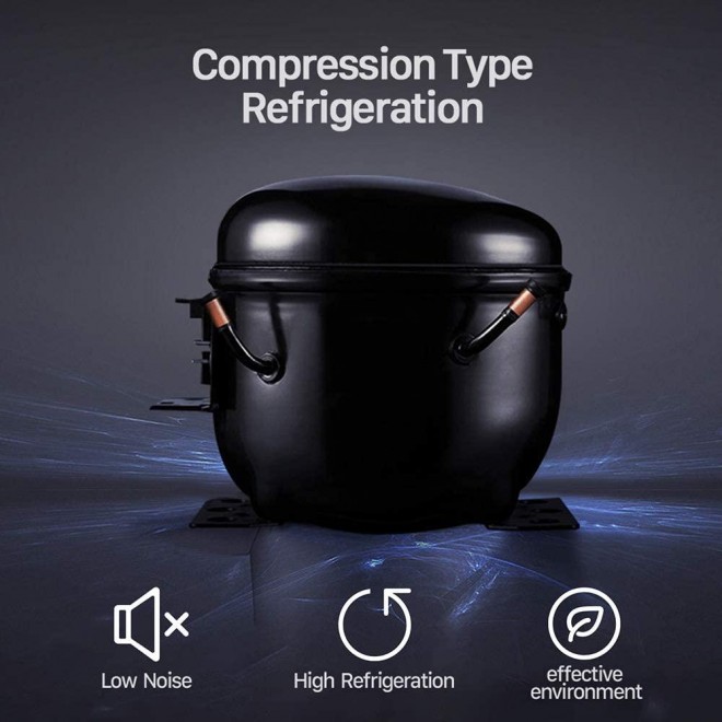 Coollife Upright Freezer -Have Removable Shelves and Three-layers Glass Door, Compact Fridge Freezer with Adjustable Thermostat for Ice Cream (1.1 Cubic Feet)