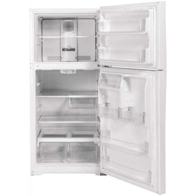GE GTS22KGNRWW 33 Inch Freestanding Top Freezer Refrigerator with 21.93 cu. ft. Total Capacity, 2 Glass Shelves, Right Hinge with Reversible Doors, Crisper Drawer, Frost Free Defrost (White)