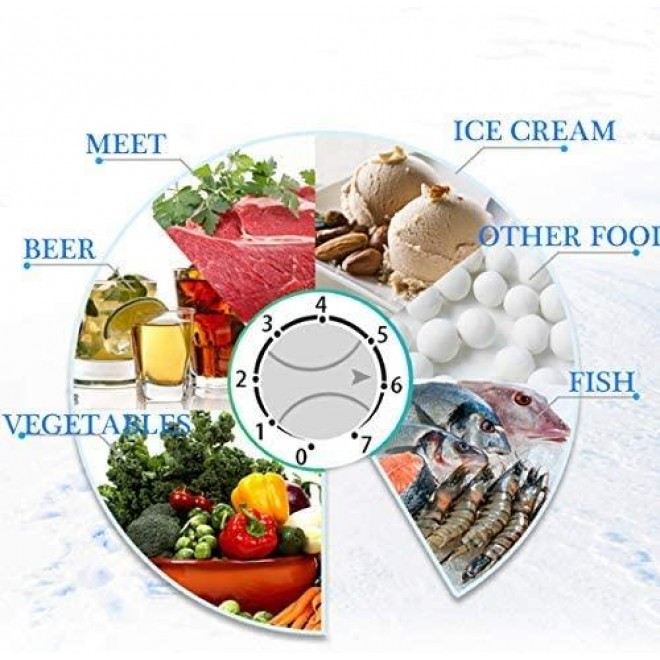 BLUELINETECH 7 Cu Ft Chest Freezer - White with Wire Storage Basket for Home, Kitchen, Garage, and Business