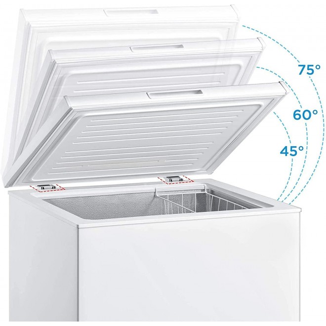 Smad Chest Freezer 7.0 Cubic Feet with Removable Basket Flip-up Lid Deep Freezer Adjustable Temperature, for Apartment Home Kitchen Grocery, White