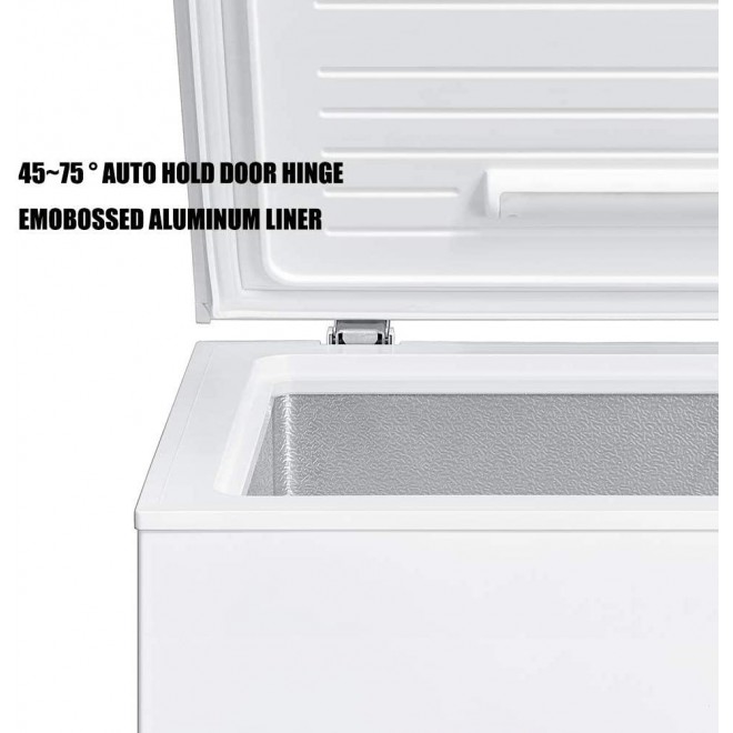 Smad Chest Freezer 7.0 Cubic Feet with Removable Basket Flip-up Lid Deep Freezer Adjustable Temperature, for Apartment Home Kitchen Grocery, White