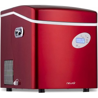 NewAir Portable Ice Maker 50 lb. Daily - Countertop Design - 3 Size Bullet Shaped Ice - AI-215R - Red