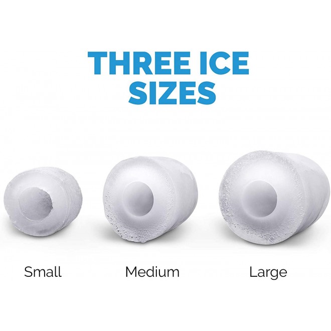 NewAir Portable Ice Maker 50 lb. Daily - Countertop Design - 3 Size Bullet Shaped Ice - AI-215R - Red