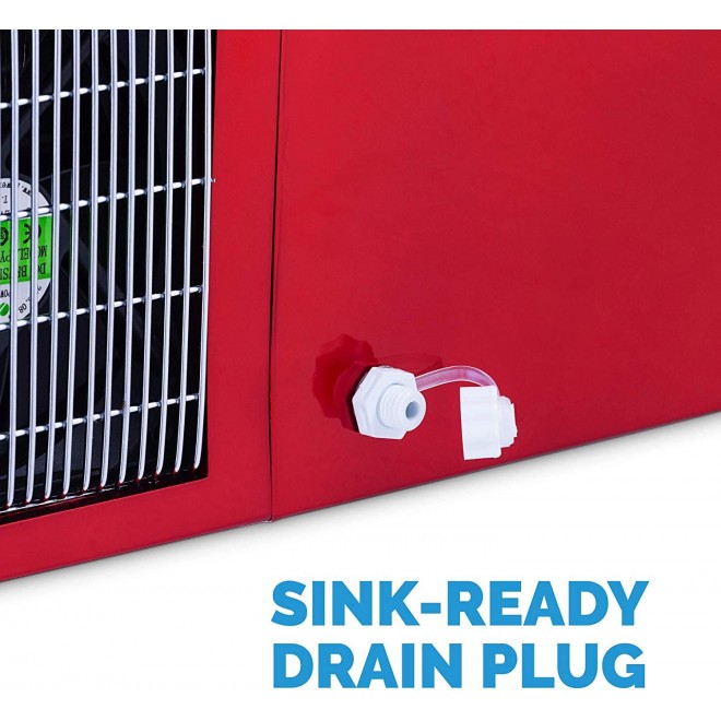 NewAir Portable Ice Maker 50 lb. Daily - Countertop Design - 3 Size Bullet Shaped Ice - AI-215R - Red