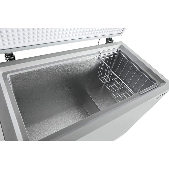 New Air Chest Freezer - 7 Cubic Feet Reach In Freezer Chest - Quiet Freezer with Digital Temperature Control, Open Door Alarm, and Fast Freeze Mode - Cool Gray NFT070GA00
