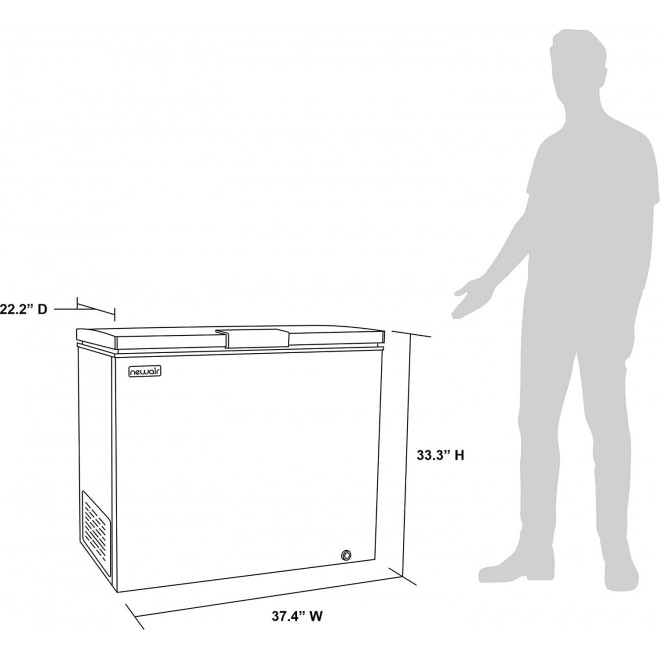 New Air Chest Freezer - 7 Cubic Feet Reach In Freezer Chest - Quiet Freezer with Digital Temperature Control, Open Door Alarm, and Fast Freeze Mode - Cool Gray NFT070GA00