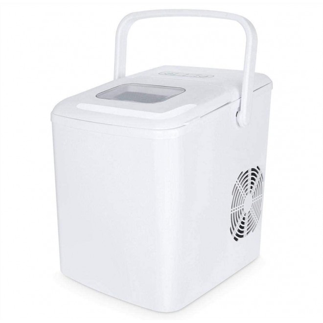 Ice Maker Countertop with Ice Scoopand Basket, Portable and Compact Ice Maker Machine,26lbs 24Hrs, 9 Cubes Ready in 7mins,Ice Scoop and Basket for Home Kitchen Office Bar Party, Black&White (White)