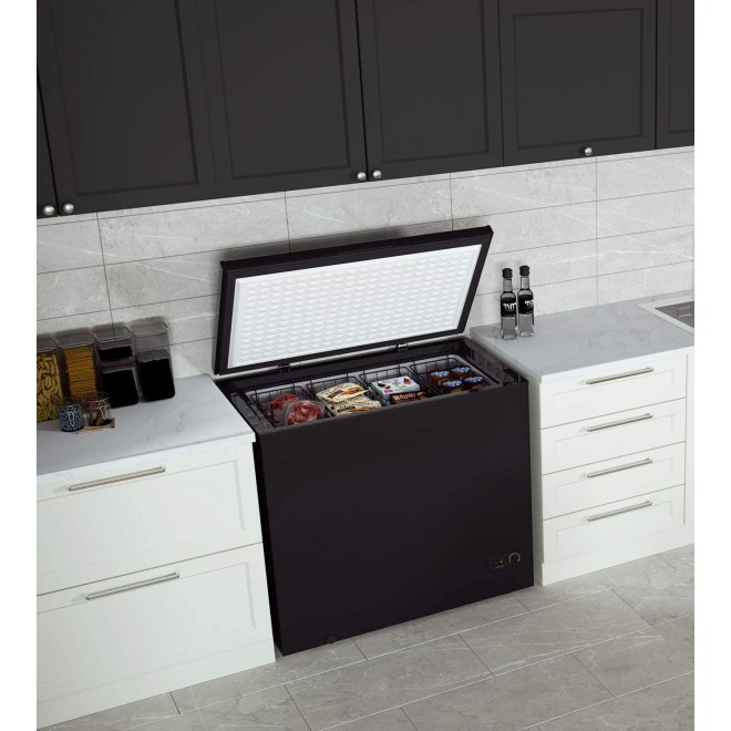 Northair Chest Freezer - 7 Cu Ft with Dry Erase Board - 4 Removable Baskets - Quiet Compact Freezer - 7 Temperature Settings - Black