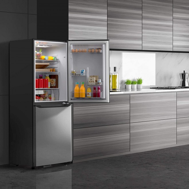 Galanz GLR74BS1E04 Bottom Refrigerator, Adjustable Mechanical Thermostat with True Freezer, Versatile Door Storage, 7.4 Cu.Ft, Stainless Steel Look