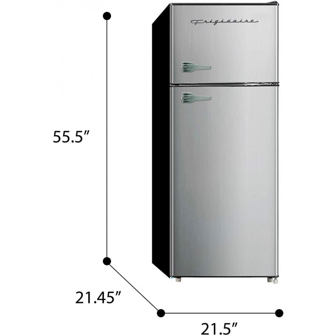 Frigidaire EFR751, 2 Door Apartment Size Refrigerator with Freezer, 7.2 cu ft, Platinum Series, Stainless Steel, 7.5
