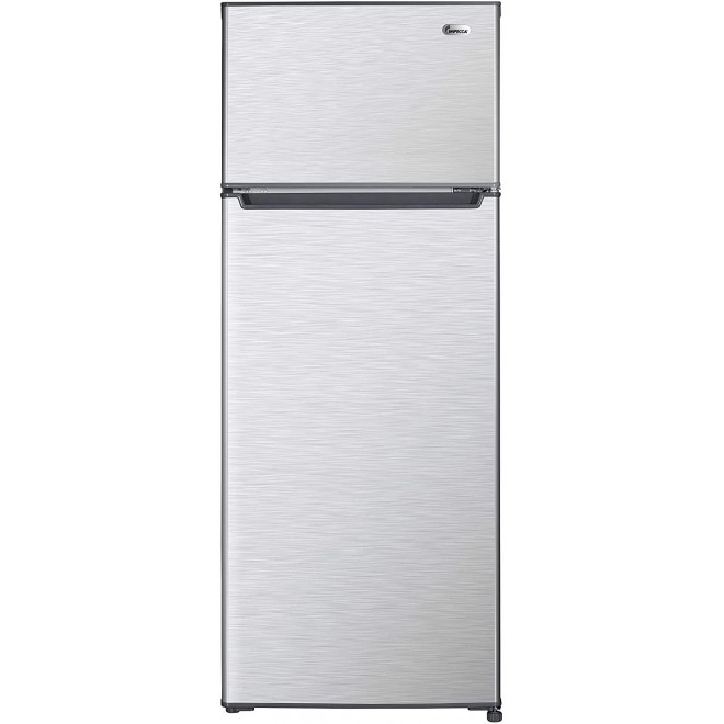 Impecca 7.4 Cu. Ft. 2 Door Refrigerator with Top Mount Freezer in Stainless Look