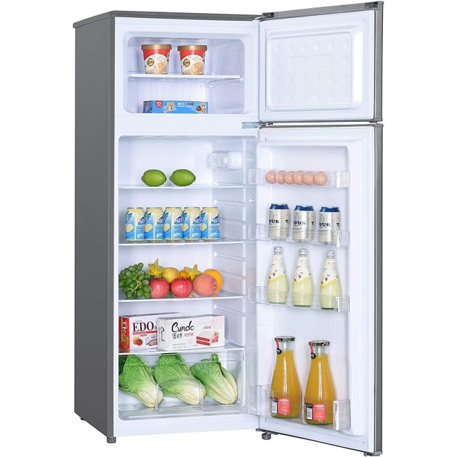 Impecca 7.4 Cu. Ft. 2 Door Refrigerator with Top Mount Freezer in Stainless Look