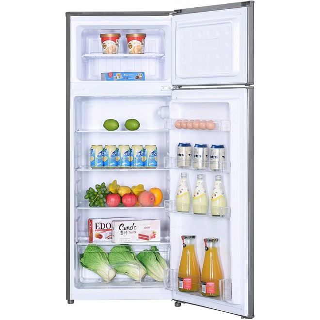 Impecca 7.4 Cu. Ft. 2 Door Refrigerator with Top Mount Freezer in Stainless Look