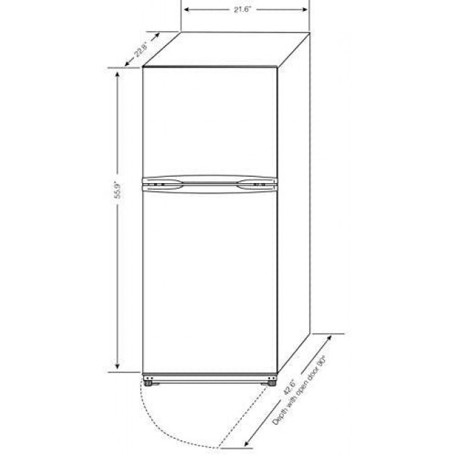 Impecca 7.4 Cu. Ft. 2 Door Refrigerator with Top Mount Freezer in Stainless Look