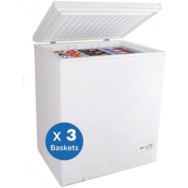 Northair Chest Freezer 5.0 Cubic Feet with 3 Removable Baskets Free-Standing Top Open Door Freezers -4℉ to 6.8℉ Adjustable Temperature/Front Defrost Water Drain/Energy-saving/UL Certified