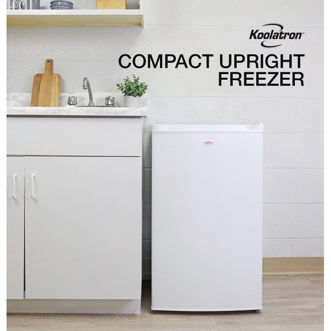 Koolatron Compact Upright Freezer with Compressor Cooling Technology, 3.0 Cubic Feet Capacity Mini Freezer - Ideal for Apartment, Condo, Office, RV, Cabin, Small Kitchen - White
