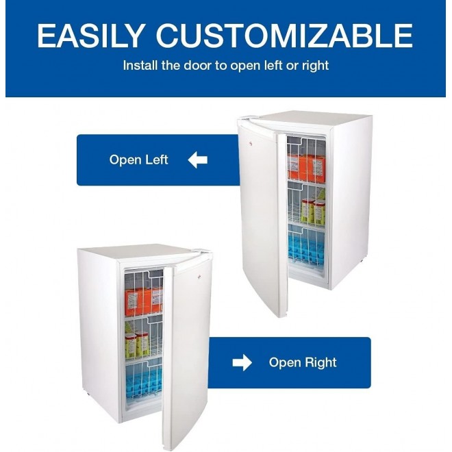 Koolatron Compact Upright Freezer with Compressor Cooling Technology, 3.0 Cubic Feet Capacity Mini Freezer - Ideal for Apartment, Condo, Office, RV, Cabin, Small Kitchen - White