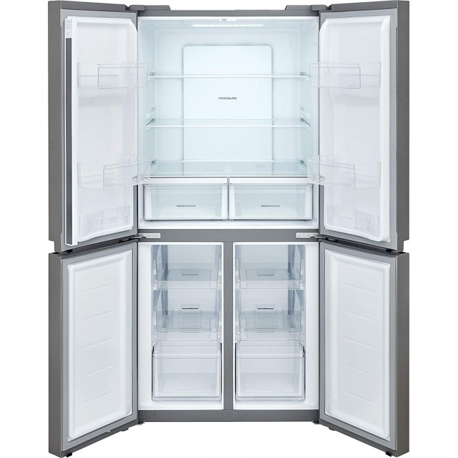 Frigidaire 17.4 Cu. Ft. 4 Door Refrigerator in Brushed Steel with Adjustable Freezer Storage