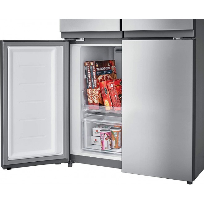 Frigidaire 17.4 Cu. Ft. 4 Door Refrigerator in Brushed Steel with Adjustable Freezer Storage
