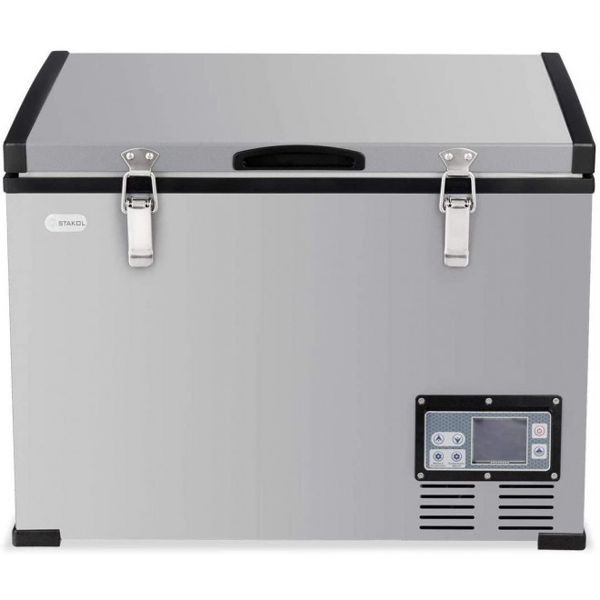 COSTWAY Chest Freezer, 100-Quart Compressor Travel Car Freezer, -0.4°F to 50°F, Portable and Compact Vehicle Electric Cooler Fridge, for Meat, Vegetable and Drinks, for Car, Home, Camping, Truck Party