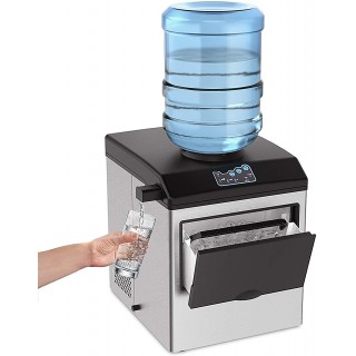 SOUKOO 2 in 1 Water Ice Maker, 48lbs Daily Ice Cube Makers,Stainless Steel Ice Makers Countertop,Tabletop Ice Maker Machine with a Scoop and a 4.5 Pound Storage Basket……