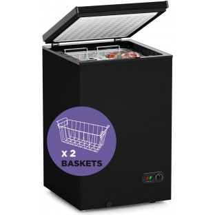 Northair Chest Freezer - 3.5 Cu Ft with 2 Removable Baskets - Reach In Freezer Chest - Quiet Compact Freezer - 7 Temperature Settings - Black Northair Chest Freezer - 3.5 Cu Ft with 2 Removable Baskets - Reach In Freezer Chest - Quiet Compact Freezer - 7 Temperature Settings - Black