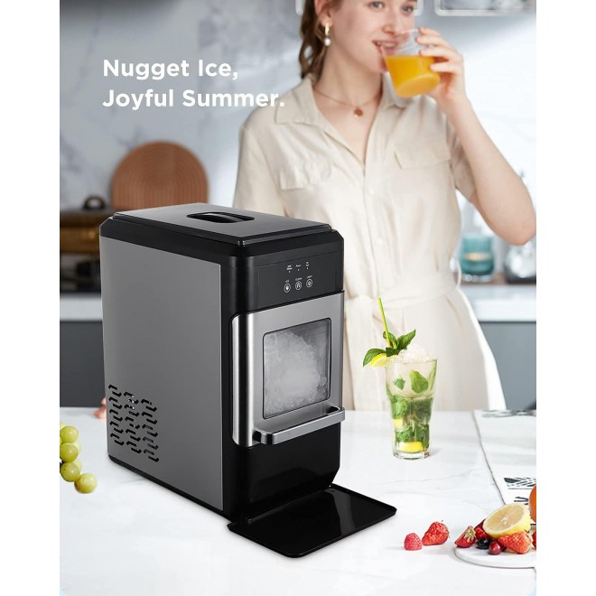 ADT Countertop Chewable Nugget Ice Maker Machine 44lbs per Day (44Lbs, 24Hours)