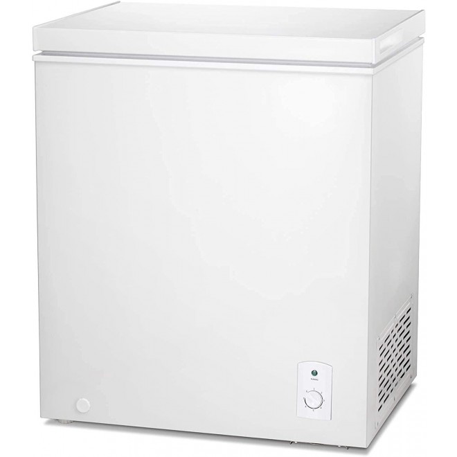 Antarctic Star 5.1 Cu.ft Chest Freezer 6.8¨Hto -4¨Hwith Removable Basket Free Standing Top open Door Compact Freezer with Adjustable 7 Temperature Defrost Water Drain/Power Saving UL Certified (White)