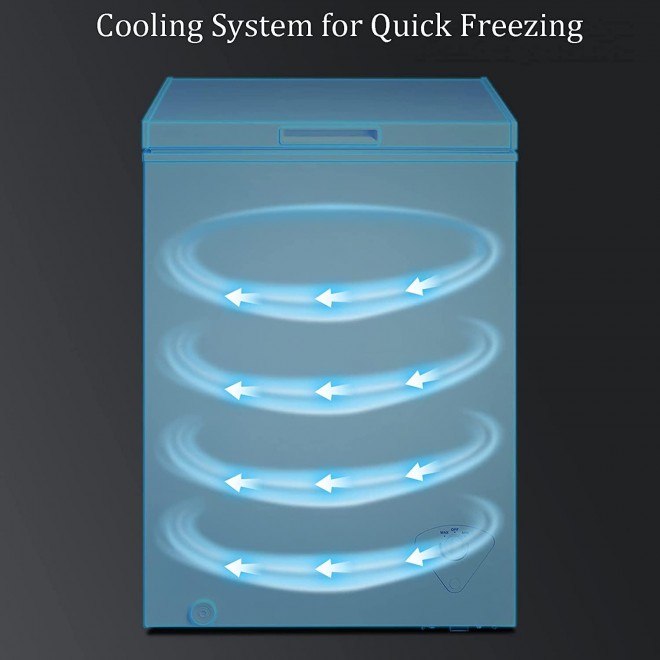 SMETA 3.5 cu ft Chest Freezer, Deep Freezer in Flip-up Lid, Quiet Compact Fridge Freezer, Small & Mini Freezer with Removable Basket, Outdoor Freezer in White