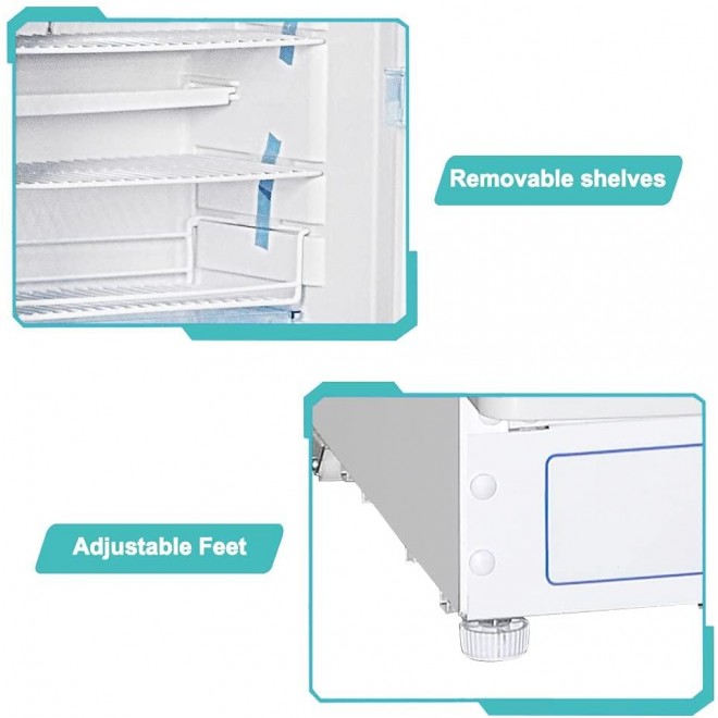 Techomey Propane Refrigerator, Propane Refrigerator With Freezer 12v/110v/Gas Lpg, Propane Refrigerator For Cabin, Propane Refrigerator With Freezer, Propane Refrigerator Off Grid 6.1 Cu. Ft