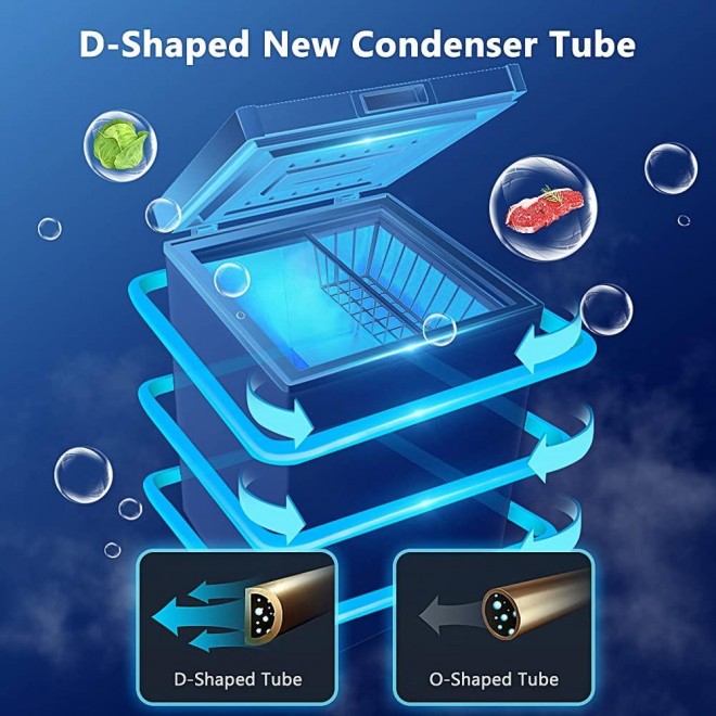 Chest Freezer, 3.5 Cu Ft Compact Deep Freezer With Fast Cooling & Convenient Pulley, Nice For The kitchen Parlor, Small Freezer With Low Noise & Energy Saving, White