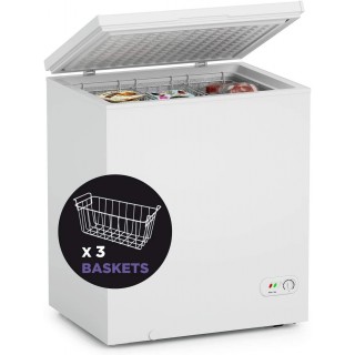 Northair Chest Freezer - 5 Cu Ft with 3 Removable Baskets - Reach In Freezer Chest - Quiet Compact Freezer - 7 Temperature Settings - White