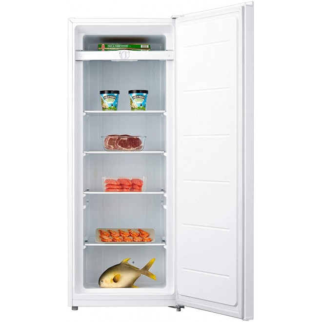 Koolatron Compact Upright Freezer with 5.3 Cubic Feet Capacity - Space-Saving Slim Design Deep freezer for Home, Apartment, Condo, Cabin and Basement - White