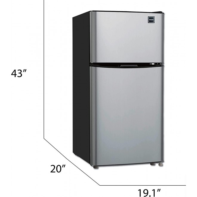 Igloo CURFR459 2 Door Refrigerator/Freezer, 4.5 cu. ft, Platinum