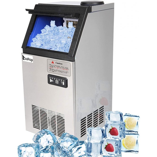 JEERBLY Nugget Ice Maker for Countertop, 110lbs/Day Commercial Ice Maker Machine with 24lbs Ice Storage Capacity, 36pcs Ice Cubes in 11min Crunchy Pebble Ice Maker Automatic Water Refill