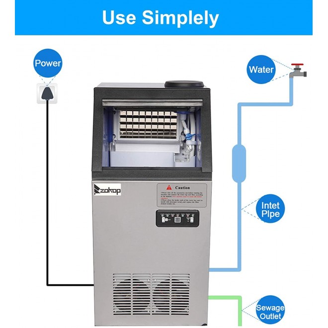 JEERBLY Nugget Ice Maker for Countertop, 110lbs/Day Commercial Ice Maker Machine with 24lbs Ice Storage Capacity, 36pcs Ice Cubes in 11min Crunchy Pebble Ice Maker Automatic Water Refill