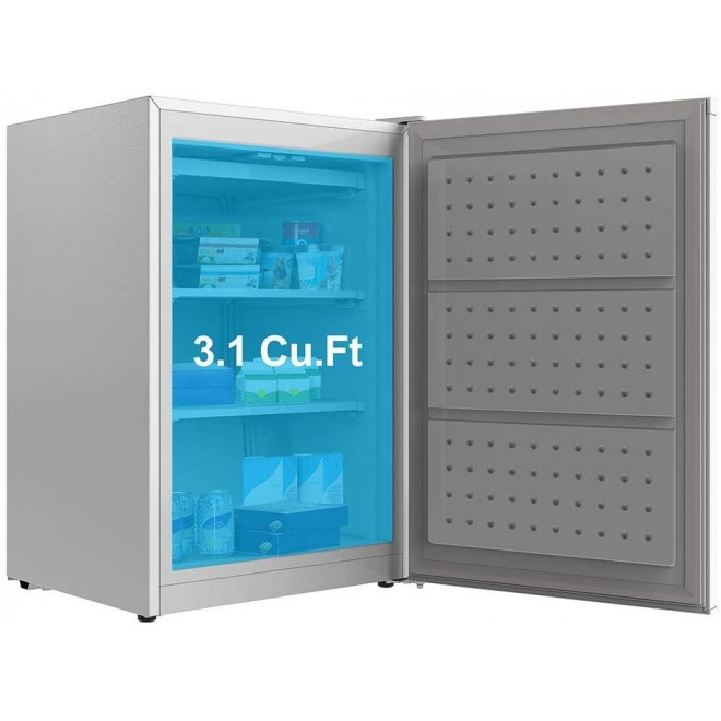 Walsh WSF31UWED Small Deep Compact Freezer, Adjustable Mechanical Temperature Control, 3.1 Cu.Ft, White