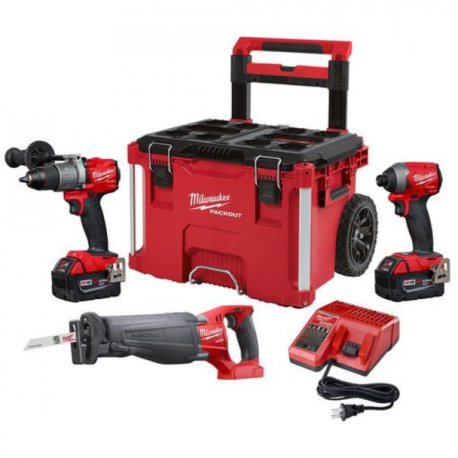 Milwaukee 2997-23SPO M18 FUEL 3-TOOL COMBO KIT W/PACKOUT