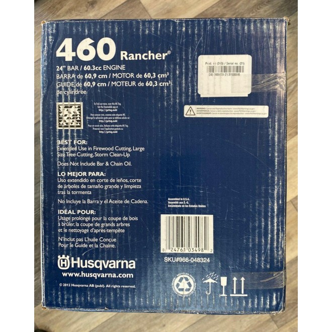 Husqvarna 460 Rancher 24 in. 60.3cc 2-Cycle  Chainsaw