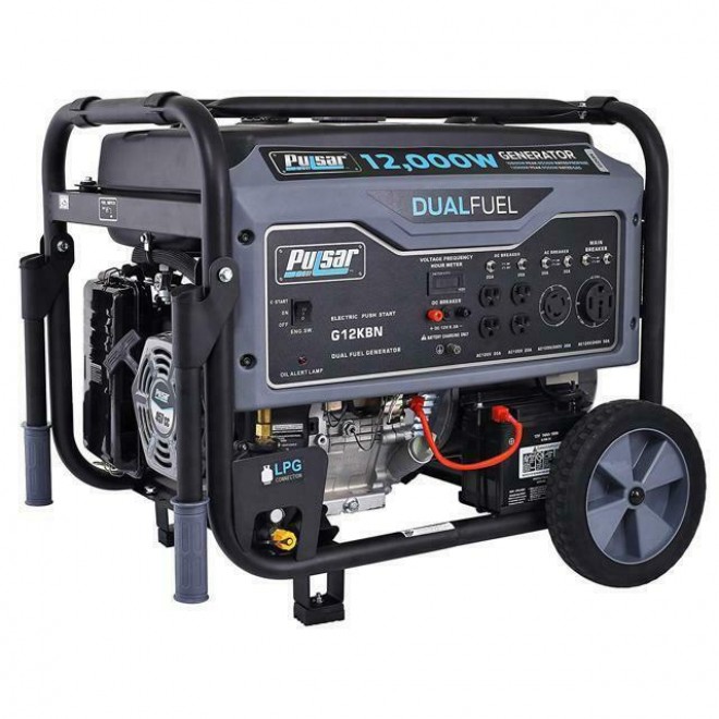 Pulsar G12KBN 12000W Dual Fuel Portable Generator - Space Gray