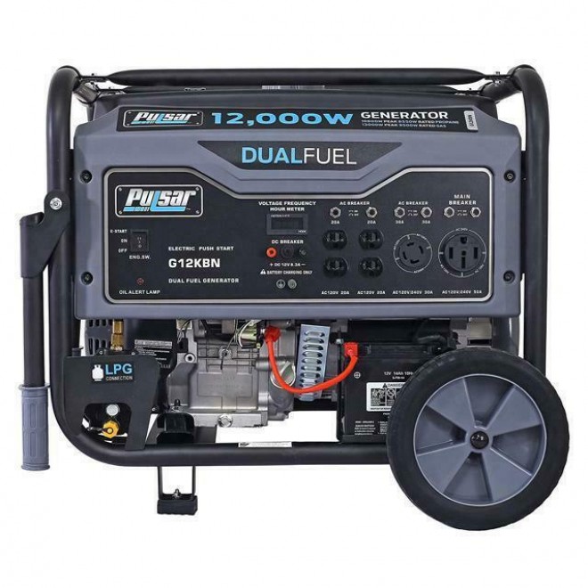 Pulsar G12KBN 12000W Dual Fuel Portable Generator - Space Gray