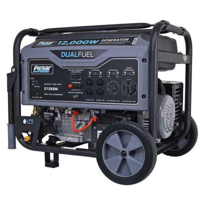 Pulsar G12KBN 12000W Dual Fuel Portable Generator - Space Gray