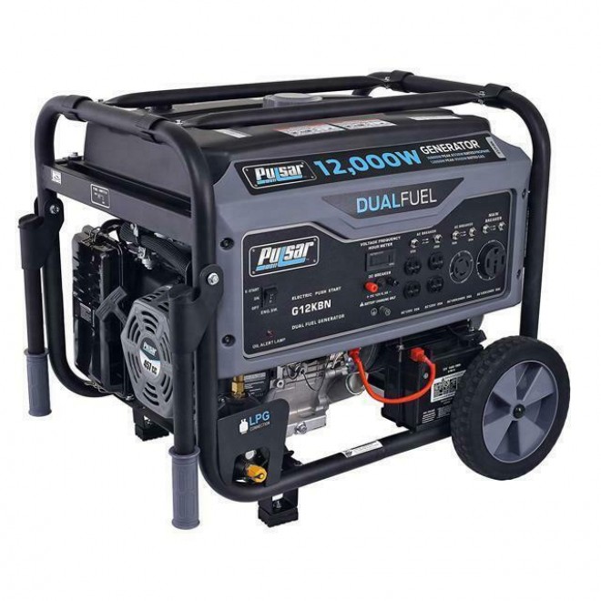 Pulsar G12KBN 12000W Dual Fuel Portable Generator - Space Gray