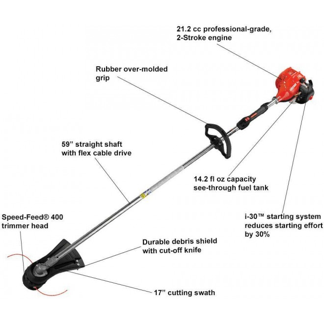 ECHO 21.2 cc  2-Stroke Cycle Straight Shaft Trimmer SRM-225